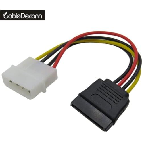 2 Pcs/lot 4P IDE to 15P Serial SATA Power Adapter Hard Drive Cable