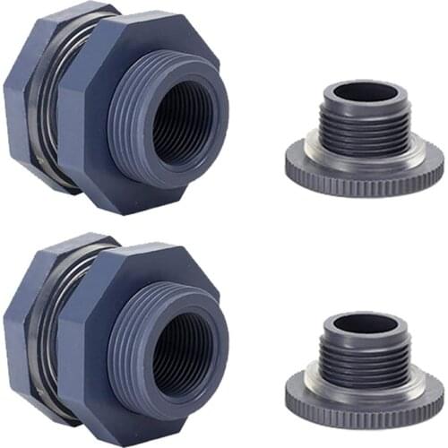 3/4 Inch PVC Bulkhead Fitting, Bulkhead Adapter Rain Barrel Spigot Connector Kit with Plugs and 4 mm Thick Silicon Seal Gasket