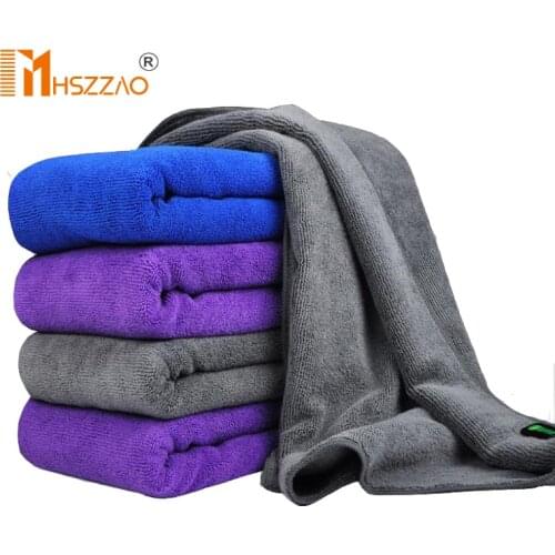 30x70 CM Car Wash Microfiber Towel Car Cleaning Drying Cloth Hemming Car Care Cloth Detailing Car Wash Blue purple/gray Towel
