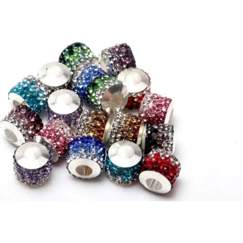 5Pcs Rhinestone Rondelle Spacer Beads For Jewelry Making 10mm Multi Color Crystal Beads DIY Bracelet Necklace Accessories KL316