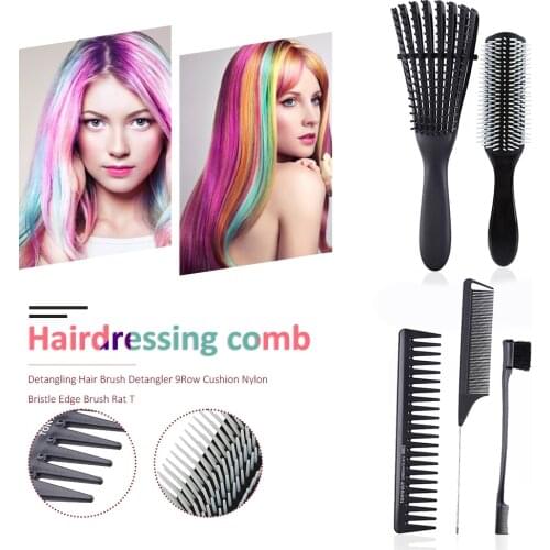 5pcs Detangling Hair Brush Scalp Massage Hair Comb Detangling Brush for Curly Comb Detangler Hairbrush Women Men Salon Styling