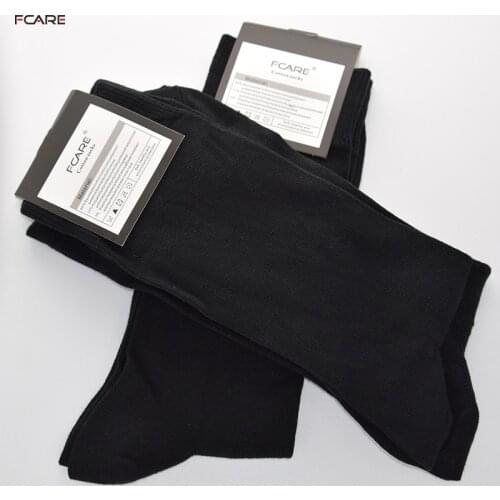 Fcare 8PCS=4 pairs 43 to 46 EU size black combed cotton men dress socks crew socks meias masculina sokken heren