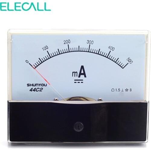 ELECALL 44C2 500mA Ammeter Analog Current Test Meter DC Mechanical Header Ammeter
