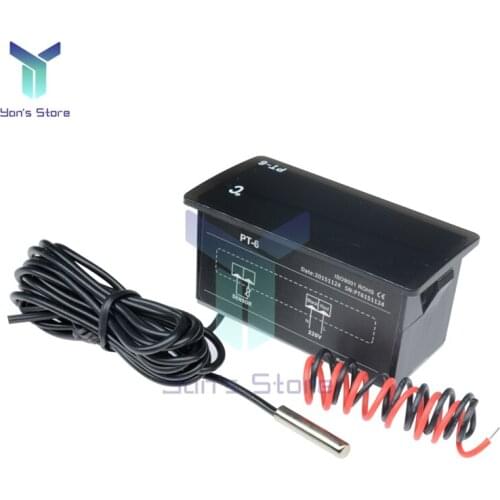 PT-6 220V DC 12V Digital Car Thermometer Vehicle Temperature Meter Monitor AC Newest Automotive Thermometer With 2M NTC Sensor