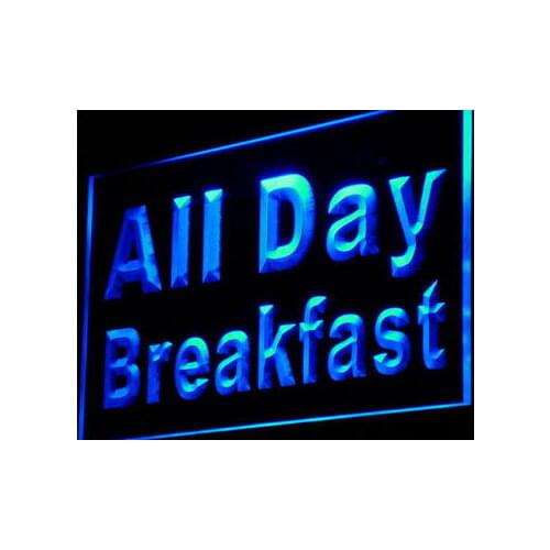 I862 All Day Breakfast Cafe Restaurant Decor Neon Light Light On/Off Swtich 20+ Colors 5 Sizes