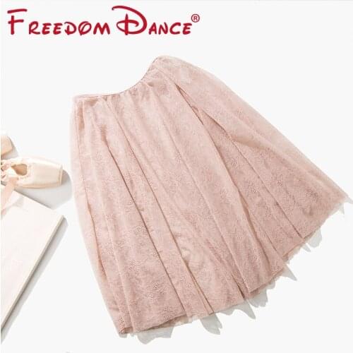 Dreamlike Pink Mesh Laces Ballet Dance Bodysuit for Women Girls Lyrical Dance Custume Gym Skirt Figure Skating Clothing Leotard