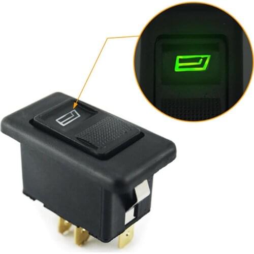 5-pin DC12V 24V 20A Power Electric Window Lift Switch Built-in Green Lighting Indicator With IlluminationFor Universal Car Model