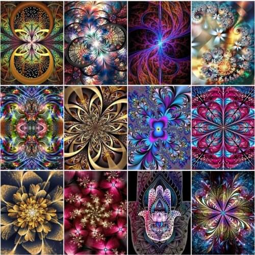 RUOPOTY Acrylic DIY Painting By Numbers With Frame Mandala Flowers Picture Handpainted Oil Painting For Home Decor Gift 60x75cm