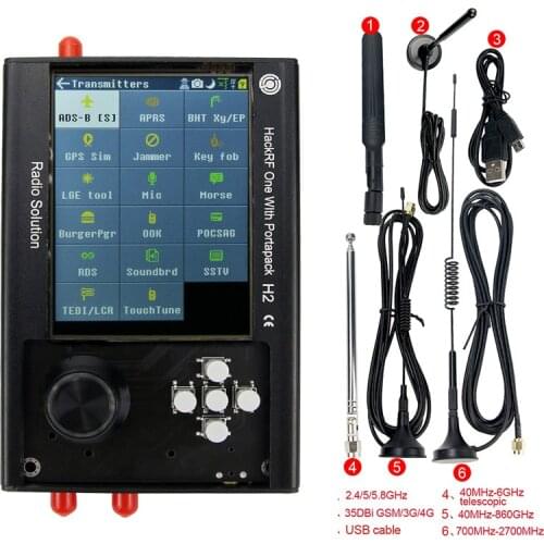 PortaPack H2 HackRF Antenna With Data Cable Kit 0.5ppm TXCO SDR Software Defined Radio 1MHz-6GHz Assembled