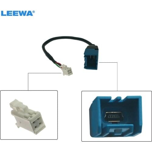 LEEWA Car Audio Input Media Data Wire Mini USB To 4Pin Cable Adapter For Nissan Ford Series USB AUX Transfer #CA6783