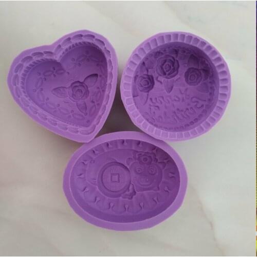Copper Money Pig Rose Silicone Cake Mold Handmade Soap Mold Heart-shaped Mould