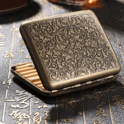 1pcs Metal Cigarette Box Tobacco Humidor Case Holder Personalized Creative 20 Sticks Gift Box