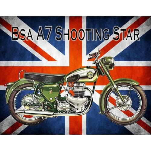 Bsa A7 Shooting Star METAL TIN SIGN POSTER WALL PLAQUE