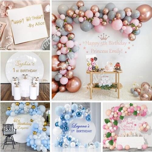 Cartoon Birthday Custom Name Stickers Wall Decal Living Room Removable Mural For Living Room Kids Room Removable Decor