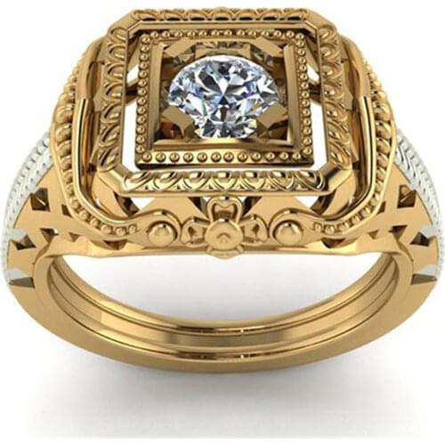 Hot Sale Punk Style Fashion Handcraft Carved Gold Skull Sea Monster Male Ring for Men Party Jewelry Accessories Size 7-14