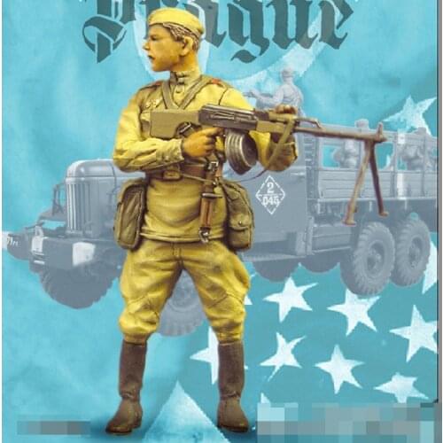 1/35 Soviet machine gunner, Resin Model Soldier, GK, World War II military theme, Unassembled and unpainted kit