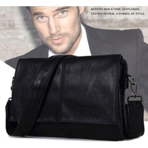 Korean new mens bag shoulder bag mens Leather Bag Messenger Bag casual versatile bag
