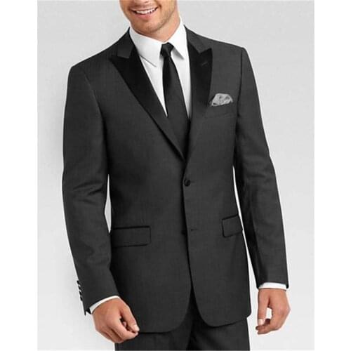 New Men’s Suit Smolking Noivo Terno Slim Fit Easculino Evening Suits For Men grey mens suit Tuxedo Wedding(Jacket+Pants)