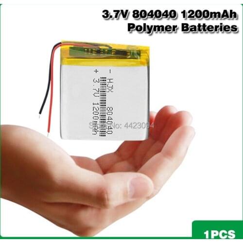 Rechargeable Li-ion Polymer Lithium Battery 3.7v Voltage 804040 1200mAh Li-Po Li-polymer Battery