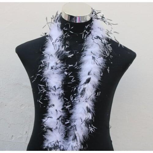 10 Meter/lot Fluffy Black and white Ostrich Feather Boa DIY dress decoration accessories plume and Feathers For Crafts