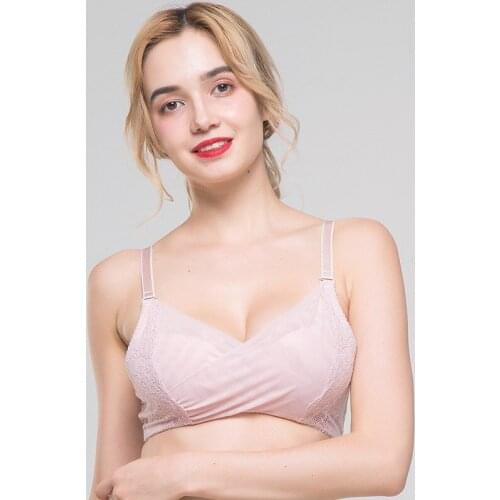 Silk lace rimless bra natural mulberry silk gathers bra for comfort and ventilation