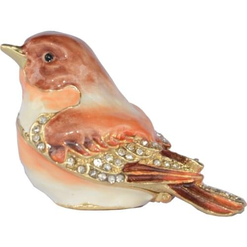 Sparrow Jewelry Box Birf Trinket Box Bird Collectible Metal figurines gifts Birthday Gift Bird Decoration