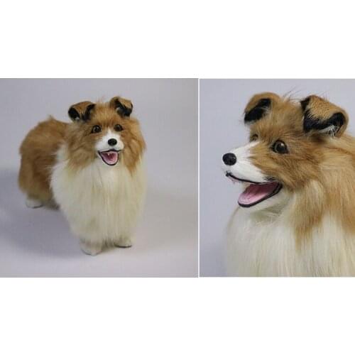 Cute simulation Shepherd toy polyethylene&furs yellow&white dog doll gift about 22x19cm 1832
