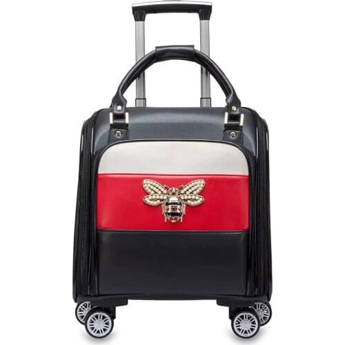 New Hot Retro Women light Trolley Luggage bag Rolling Suitcase girls spinner Brand waterproof Travel Bag Rolling bag on Wheels