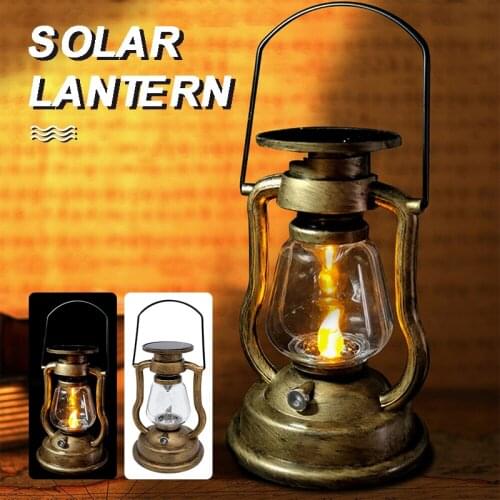 Garden Hanging Lantern Vintage Wind Lamp Candle Lantern Decoration Garden LED Electronic Candle Light Cafe Bar Home Decor