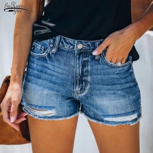 2021 Summer Shorts Jeans for Women Casual Straight Denim Shorts Women Fashion High Waist Short Pants Pantalon 15316