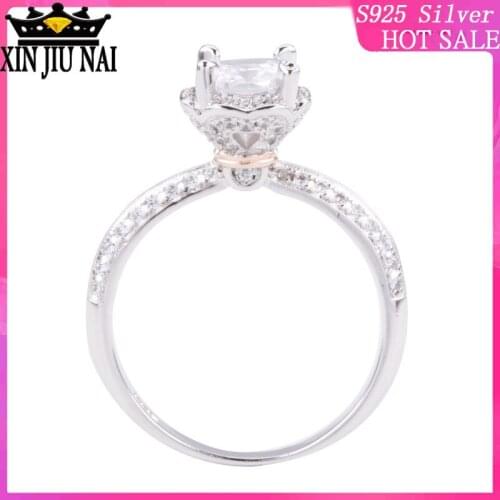 925 sterling silver circle-shaped bouquet diamond ring retro flower ring female ring rose gold belt diamond ring fashion