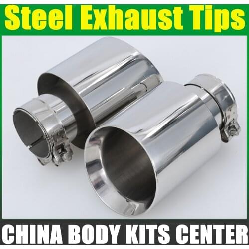 1 Piece Top Quality 304 Stainless Steel Universal Exhaust System End Chrome Pipe+Car Exhaust Tip For Akrapovic Car Exhaust Tip
