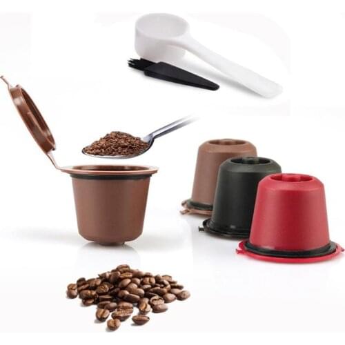 2020 Nespresso Refillable Reusable Nespresso Coffee Capsule 20ML Filters Reutilisable Coffee Capsule Nespresso Cups Spoon Brush