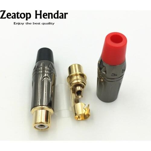 40Pcs RCA Female Jack Connector Gold Plating RCA Jack Audio Adapter Black&Red Speaker Plug