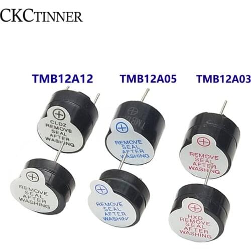 10PCS 12*9.5mm Active Buzzer Integrated DC Long Sound TMB12A03V 05V 12V 12095 Active Piezo Buzzers Fit For Computers Printers