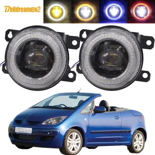 Car LED Fog Light Assembly Angel Eye Daytime Running Lamp DRL 30W 8000LM 12V For Mitsubishi Colt CZC Convertible (RG) 2006-2009