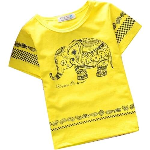 2019 summer kids t shirt cute Elephant Pattern Korean cotton short sleeve children t shirts for boys free shipping