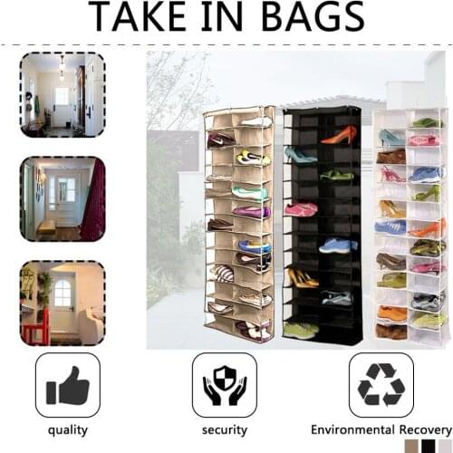26 Pocket Shoe Organizer Door Hanging Shoes Storage Wall Bag Closet Holder Family Save Space Organizer Home Decoration Supplies