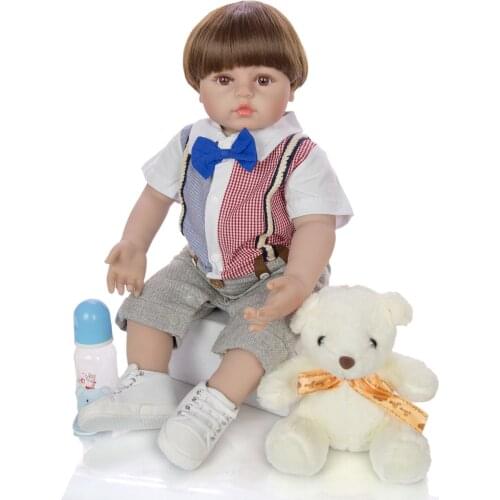 60CM high quality soft silicone reborn toddler boy baby doll toys for children xmas gift bebes reborn menino bonecas