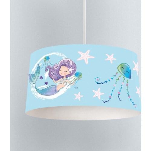 Lamp For Kids Bedrooms Light Chandelier for Living Room Childrens Room Light Blue Mermaid Starfish Model 222