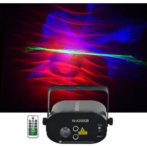 Sharelife Mini Green Blue Hypnotic Aurora DJ Laser Light Mixed RGB LED Remote Control Home Gig Party Show Stage Lighting WA200GB