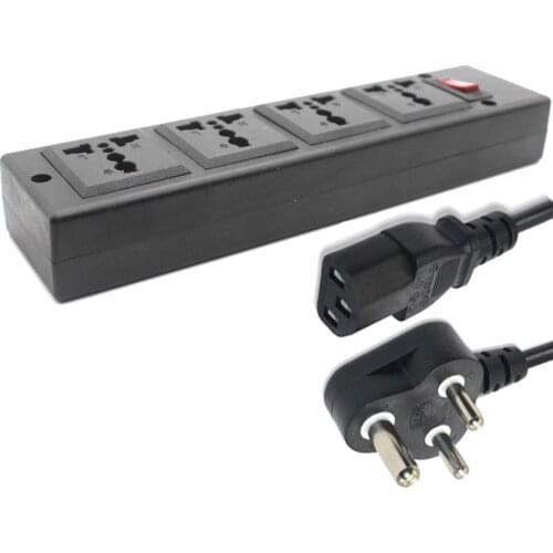 Multifunction Small South africa India 250v 13a 1.5m jack Universal power Strip PDU IEC320 C14 Outlet adaptor cord Socket