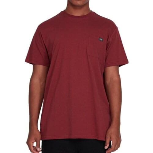 Mens Pocket T Shirt Wine Red USA Size S, XXL
