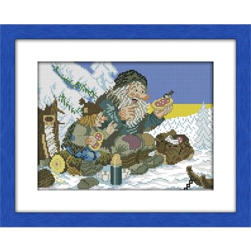 Everlasting Love Christmas The Snow Bird Ecological Cotton Chinese Cross Stitch Kits Counted Stamped 14CT 11CT Sales Promotion