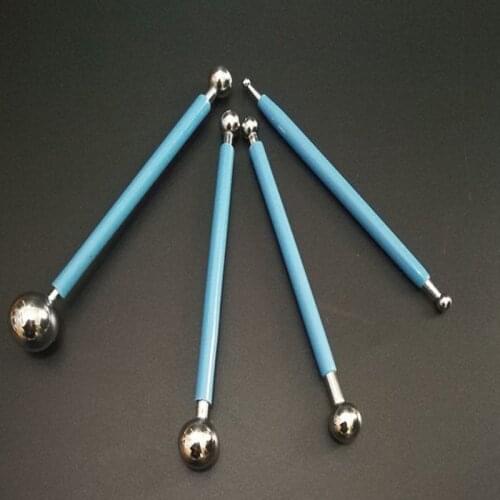 4pcs/lot Modelling Ball Tool Set Polymer Clay Fondant Cake Decorating Nail Dotting for Nail Tools