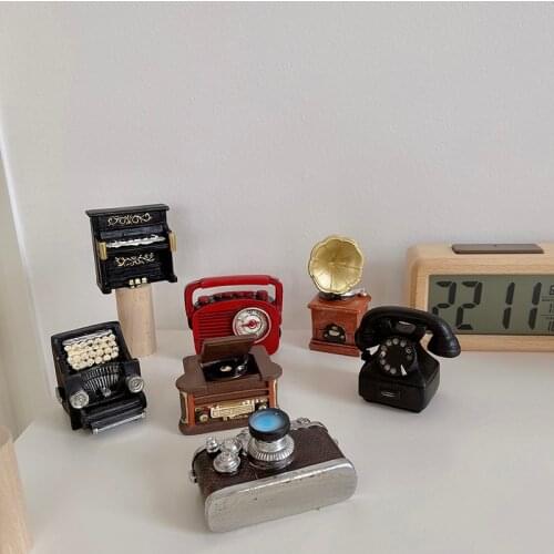 Desktop decoration retro radio piano camera phone model antique gramophone miniature craft home decoration gift