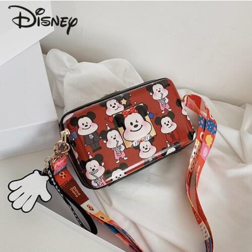 Disney 2021 New Cartoon Mickey Lady Shoulder Bag Fashion All-match Messenger Bag High Quality Luxury Multifunctional Storage Bag