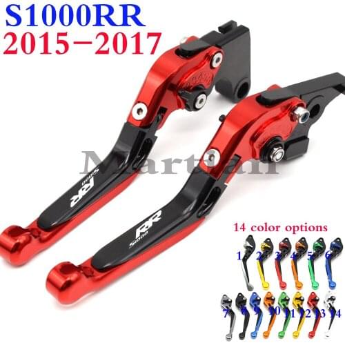 Logo(S1000RR) Red+Titanium New CNC Adjustable Motorcycle Brake Clutch Levers For BMW S1000RR (w and w/o CC) 2015 2016 2017