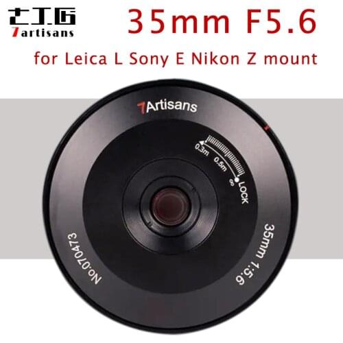 7artisans 35mm F5.6 Lens for Leica L Sony E Nikon Z mount Camera Full Frame MF Pan-focus Camera Lens 2ED Light Weight Ultra Thin