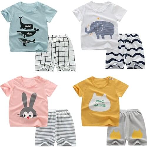Baby Kids Pajamas Set Summer Children Clothing Suit Short sleeve Sleepwear Boys Cartoon Pyjamas Girls Nightwear Pijamas Infantil
